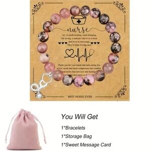 Pink Beaded Nurse Bracelet